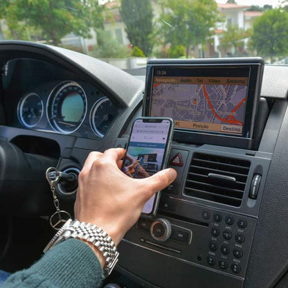 Car Air Vent Phone Holder | L-Shaped Magnetic Mount | Aluminum & Silicone | Universal Fit 3.5-7 in