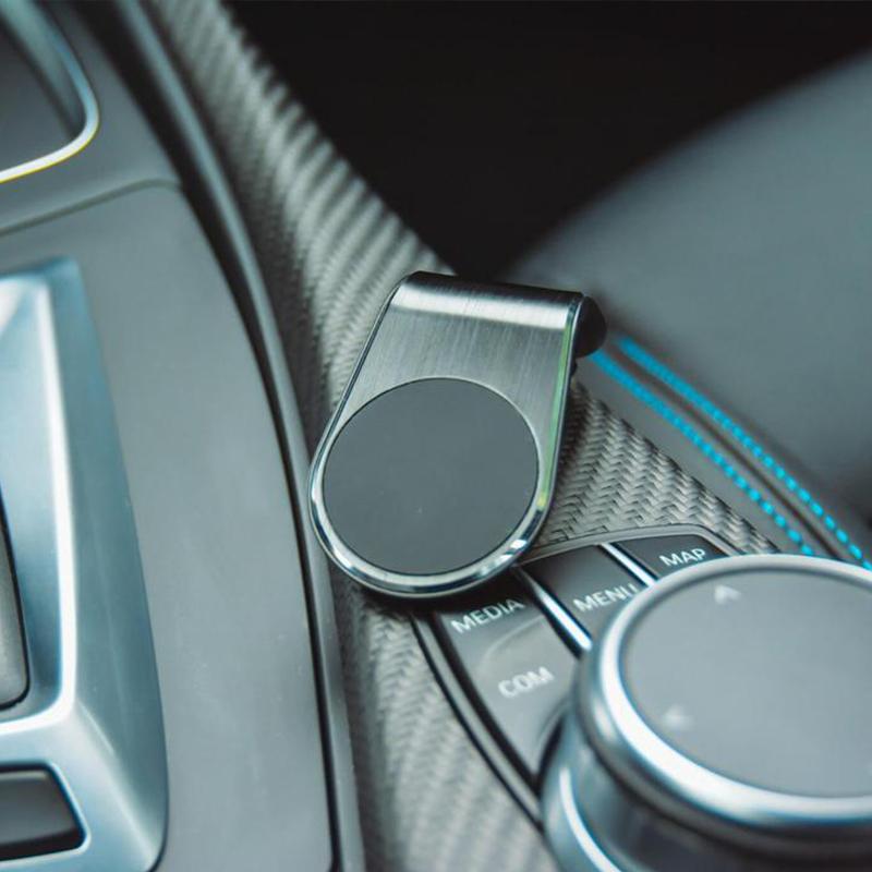 Car Air Vent Phone Holder | L-Shaped Magnetic Mount | Aluminum & Silicone | Universal Fit 3.5-7 in