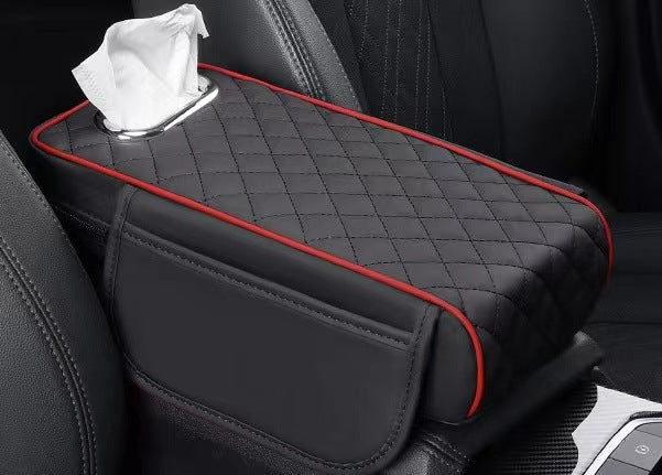 Car Center Console Armrest Cover | Memory Foam Padded | Synthetic Leather & Anti-Slip Backing