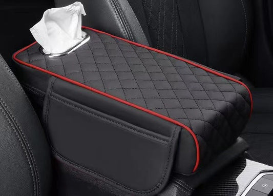 Car Center Console Armrest Cover | Memory Foam Padded | Synthetic Leather & Anti-Slip Backing