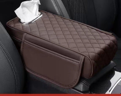Car Center Console Armrest Cover | Memory Foam Padded | Synthetic Leather & Anti-Slip Backing
