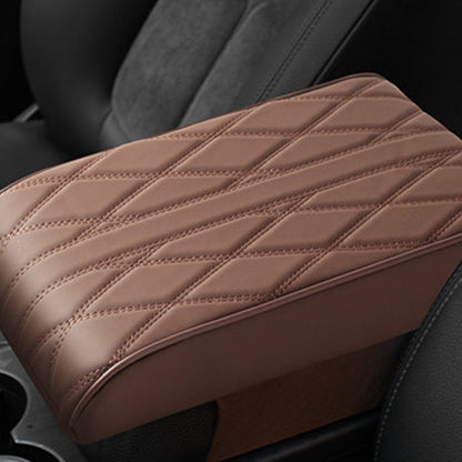Car Center Console Armrest Cover | Memory Foam Padded | Synthetic Leather & Anti-Slip Backing
