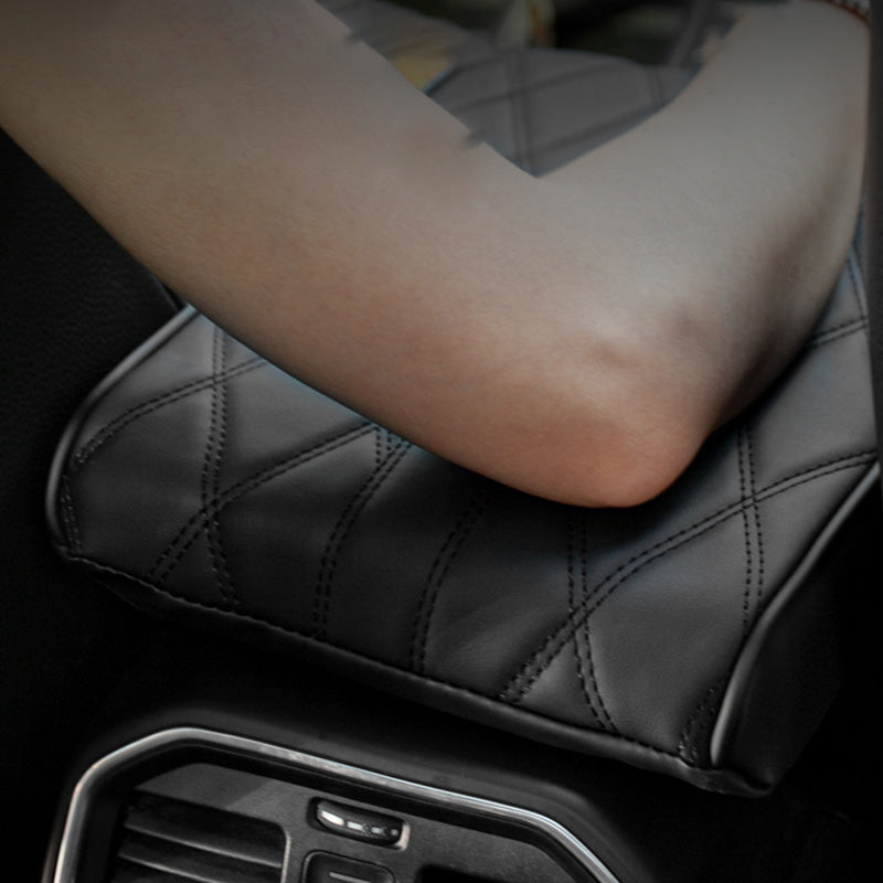 Car Center Console Armrest Cover | Memory Foam Padded | Synthetic Leather & Anti-Slip Backing