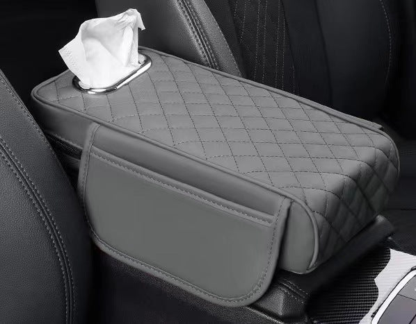 Car Center Console Armrest Cover | Memory Foam Padded | Synthetic Leather & Anti-Slip Backing