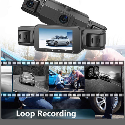 Car Dash Cam | 4-Camera Front & Rear with Night Vision | WiFi App & Loop Recording