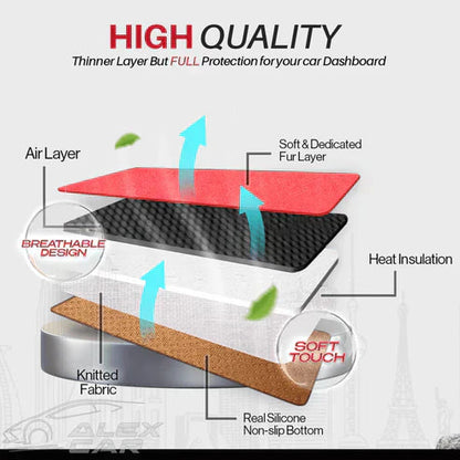 Car Dashboard Mat | Custom-Fit 5-Layer Protection | Non-Slip Silicone Backing