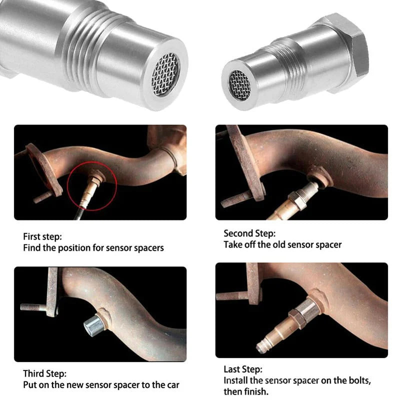 Car Oxygen Sensor Adapter | Mini Catalytic Converter | M18×1.5 Thread | Stainless Steel