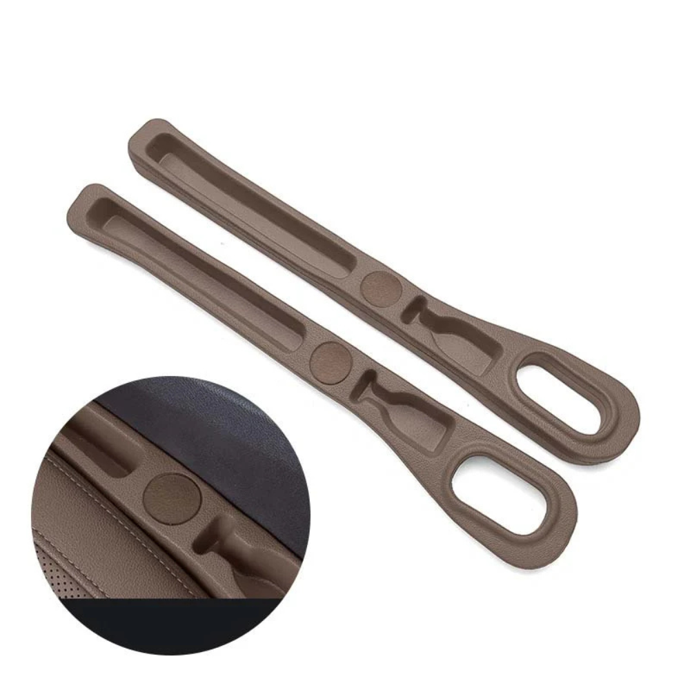 Car Seat Gap Filler Organizer Pair | Faux Leather Slim Profile | Built-In Slots | Organized Storage