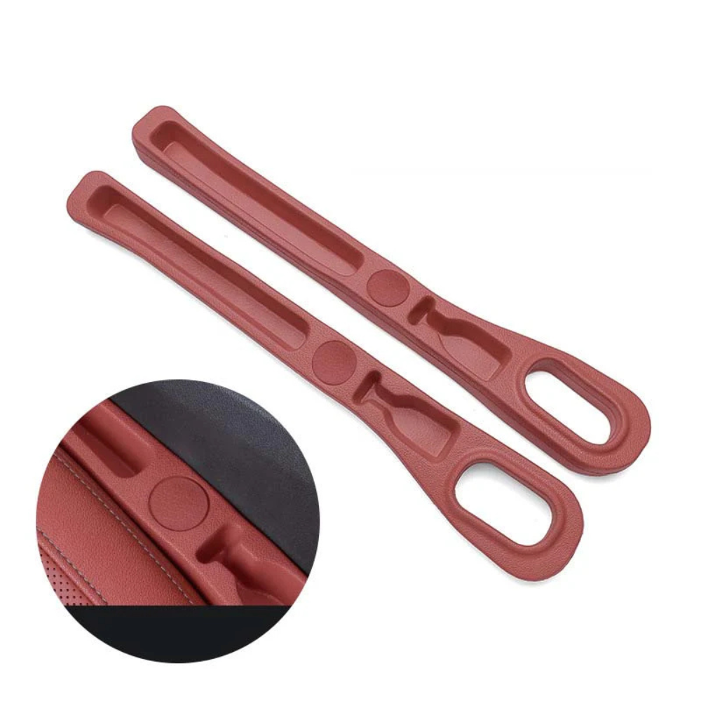 Car Seat Gap Filler Organizer Pair | Faux Leather Slim Profile | Built-In Slots | Organized Storage