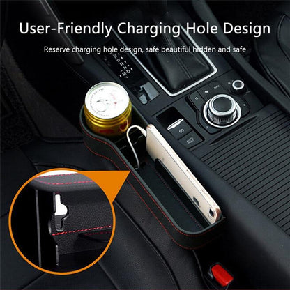 Car Seat Gap Organizer | Faux Leather Crevice Storage | Universal Fit | Prevents Item Loss