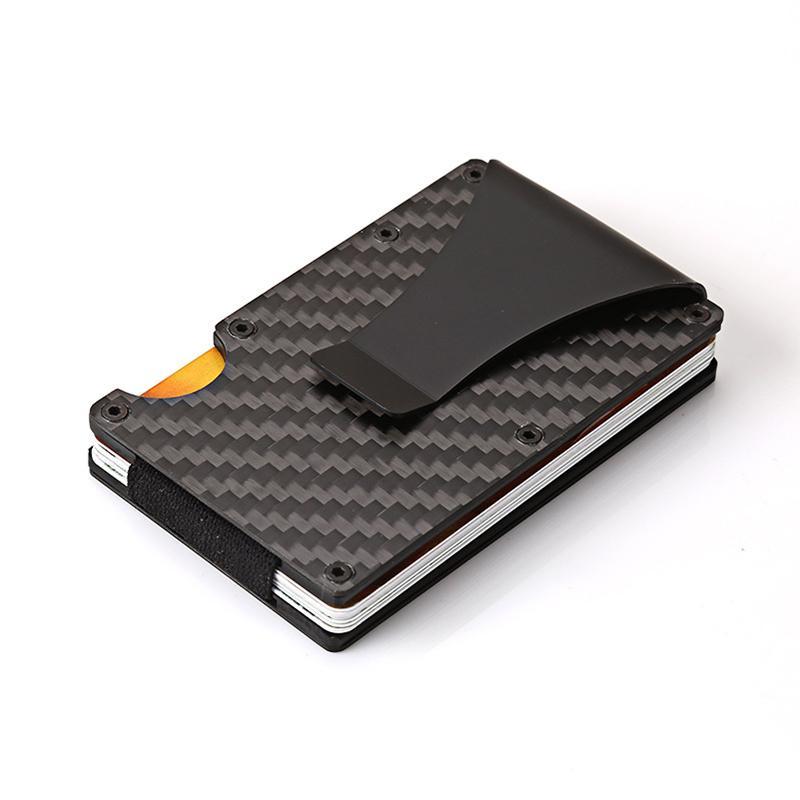 Carbon Fiber Wallet | Slim RFID Blocking | Money Clip & Elastic Sleeve, Holds up to 12 Cards