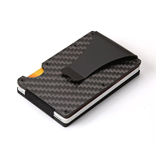 Carbon Fiber Wallet | Slim RFID Blocking | Money Clip & Elastic Sleeve, Holds up to 12 Cards