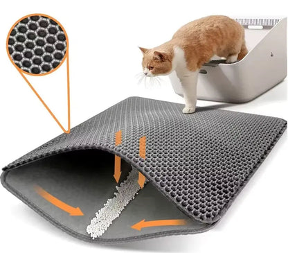 Cat Litter Mat | Dual-Layer Litter Trap | Waterproof, Non-Slip & Machine Washable