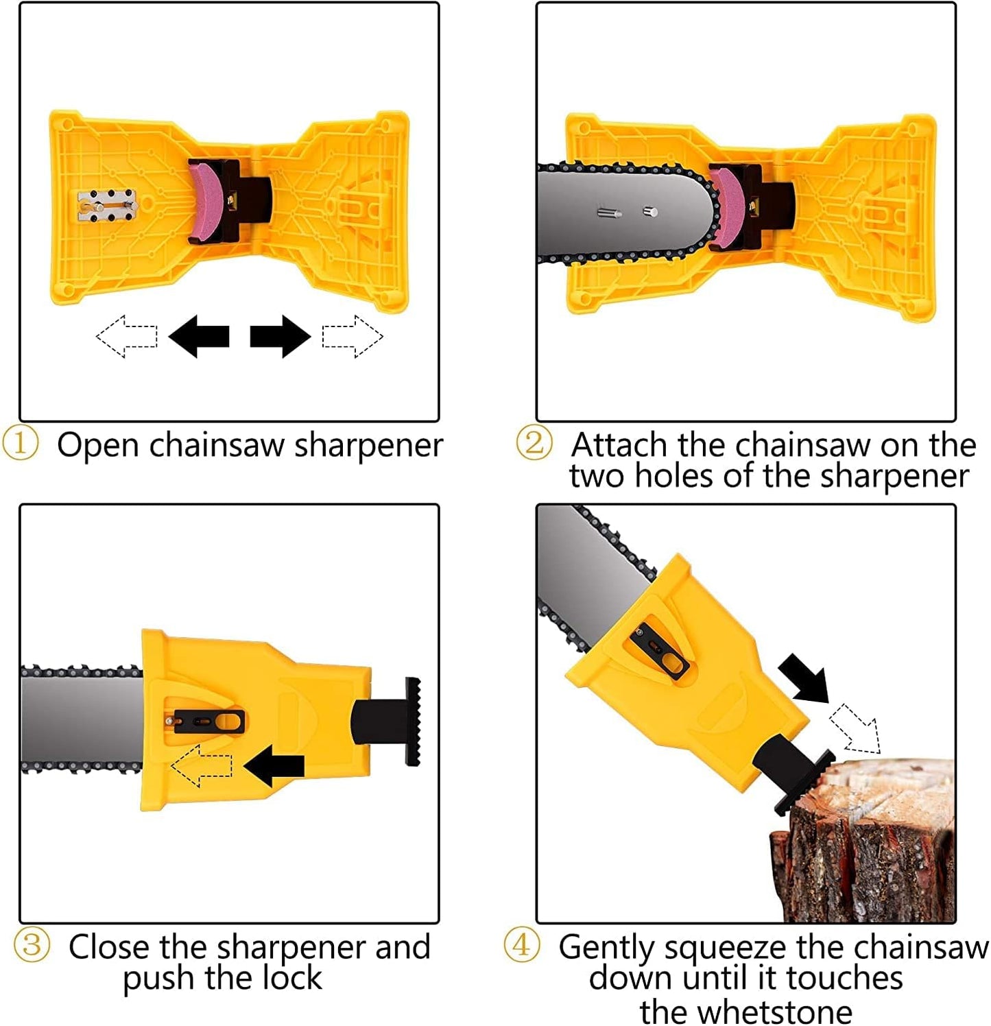 Chainsaw Chain Sharpener | Precision Sharpening | Fits 14-20 in Bars & Grinding Stone Included