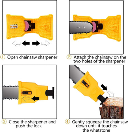 Chainsaw Chain Sharpener | Precision Sharpening | Fits 14-20 in Bars & Grinding Stone Included