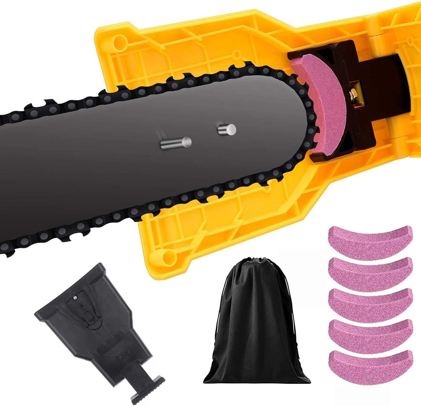 Chainsaw Chain Sharpener | Precision Sharpening | Fits 14-20 in Bars & Grinding Stone Included