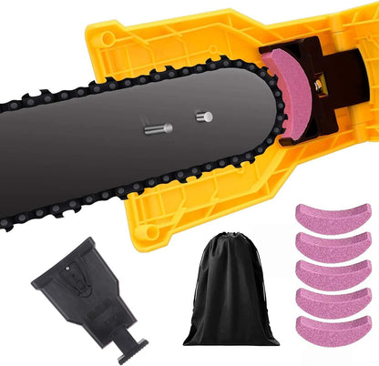 Chainsaw Chain Sharpener | Precision Sharpening | Fits 14-20 in Bars & Grinding Stone Included