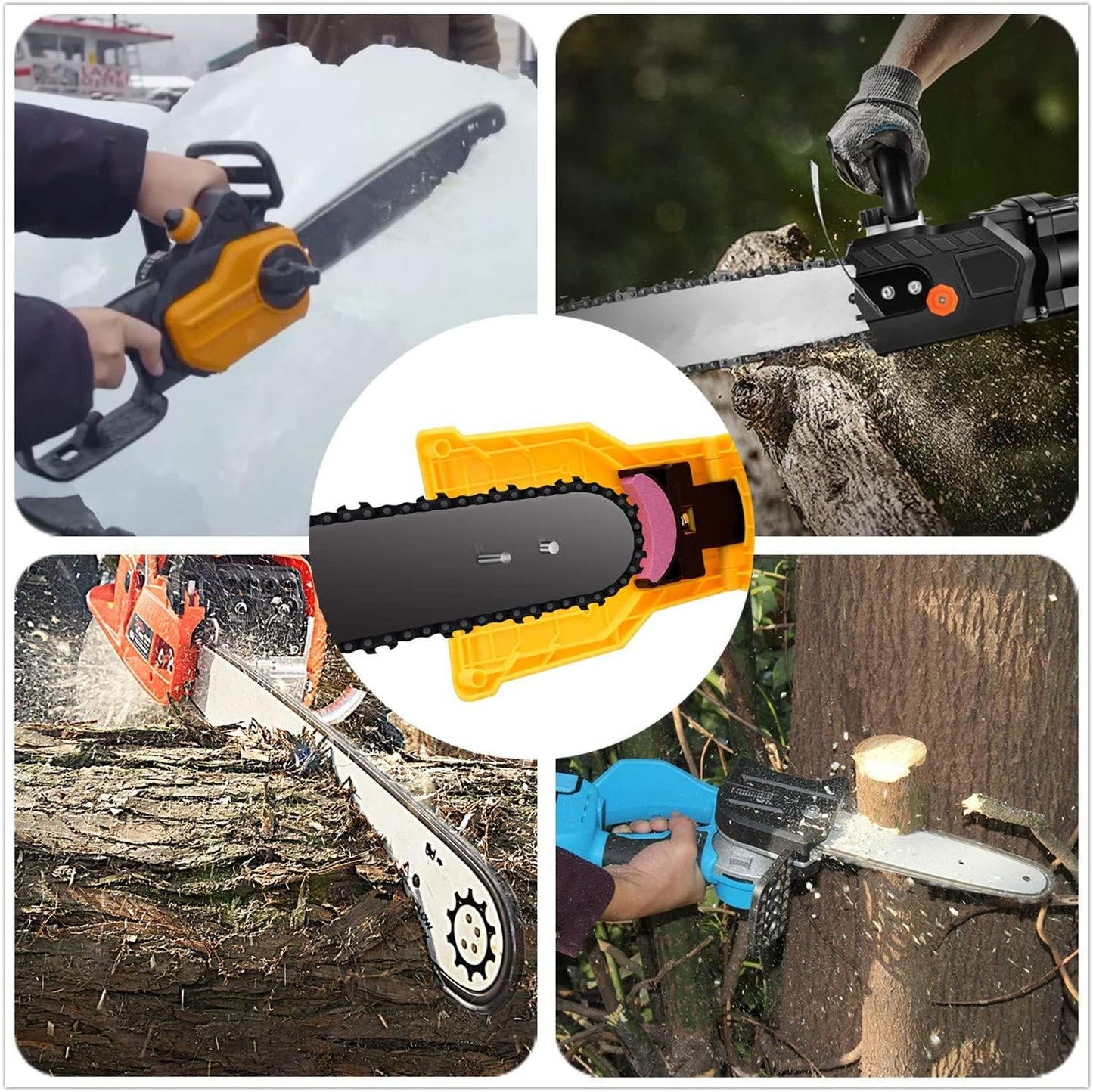 Chainsaw Chain Sharpener | Precision Sharpening | Fits 14-20 in Bars & Grinding Stone Included