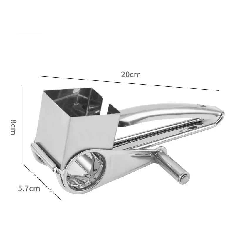 Cheese Grater | 3 Interchangeable Cutters | Stainless Steel & Comfort-Grip Handle | Easy Food Prep