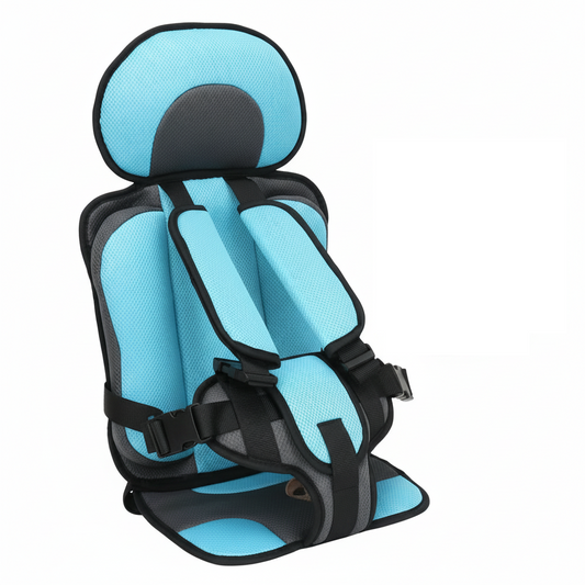 Child Booster Car Seat | Portable Foldable Travel Design | Five-Point Harness & Soft Cushioning