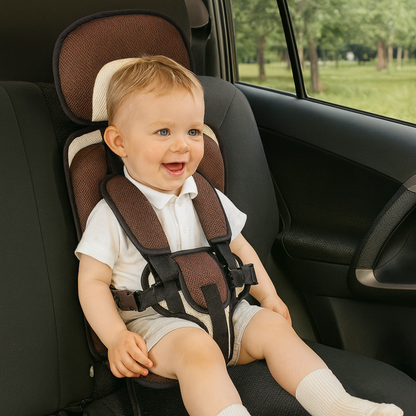 Child Booster Car Seat | Slim Portable Travel | Polyester Cotton Cover | Up to 132 lb