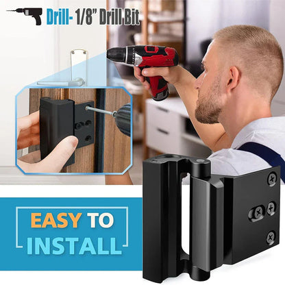 Childproof Door Latch | Reinforced Security 800 lb Strength | Aluminum Alloy | Easy Install
