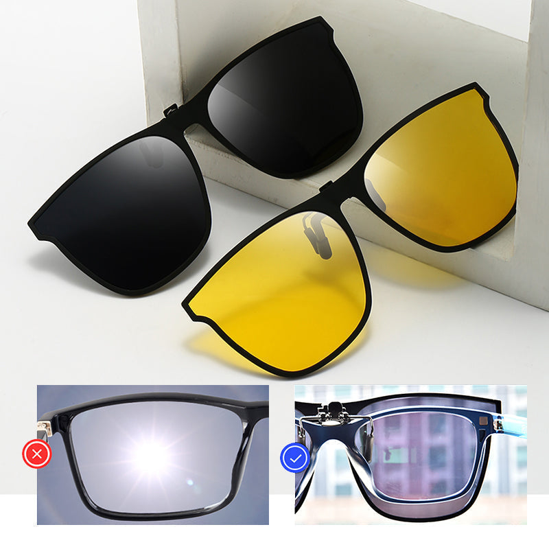 Clip-On Sunglasses | Flip-Up Design | Polarized UV400 Lenses | Lightweight Magnesium Frame