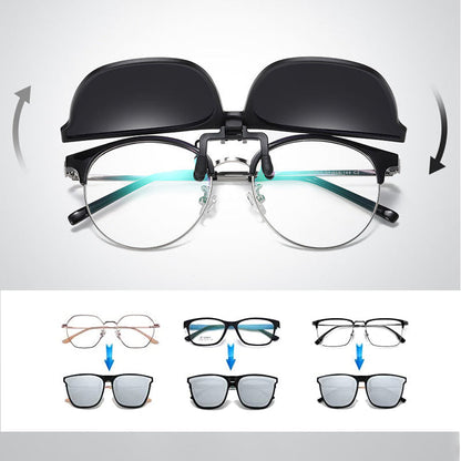 Clip-On Sunglasses | Flip-Up Design | Polarized UV400 Lenses | Lightweight Magnesium Frame