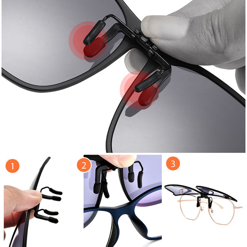 Clip-On Sunglasses | Flip-Up Design | Polarized UV400 Lenses | Lightweight Magnesium Frame