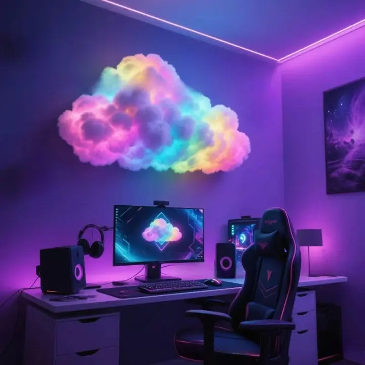 Cloud LED Light | App-Controlled RGB Mood Lamp | 200 cm DIY Soft Fiber Design | Relaxing Ambience