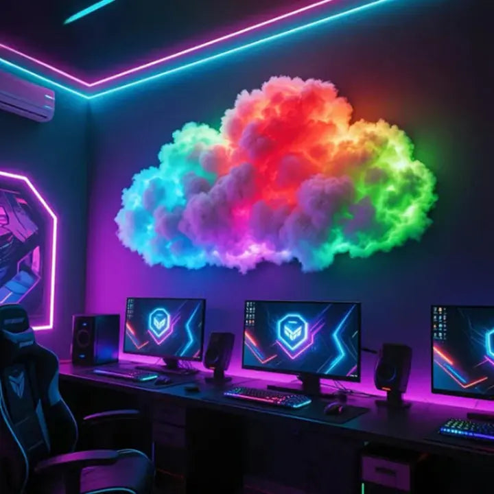 Cloud LED Light | App-Controlled RGB Mood Lamp | 200 cm DIY Soft Fiber Design | Relaxing Ambience