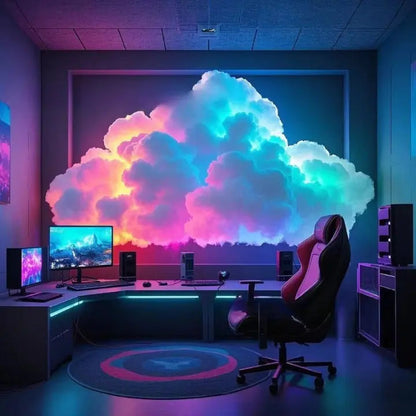Cloud LED Light | App-Controlled RGB Mood Lamp | 200 cm DIY Soft Fiber Design | Relaxing Ambience