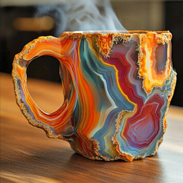 Coffee Mug | Mineral Crystal Design | 10.14 fl oz | Durable Design