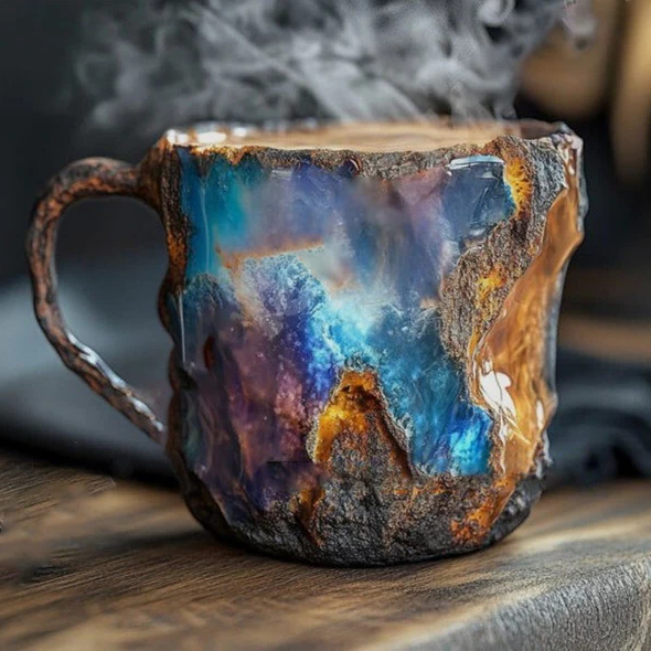 Coffee Mug | Mineral Crystal Design | 10.14 fl oz | Durable Design