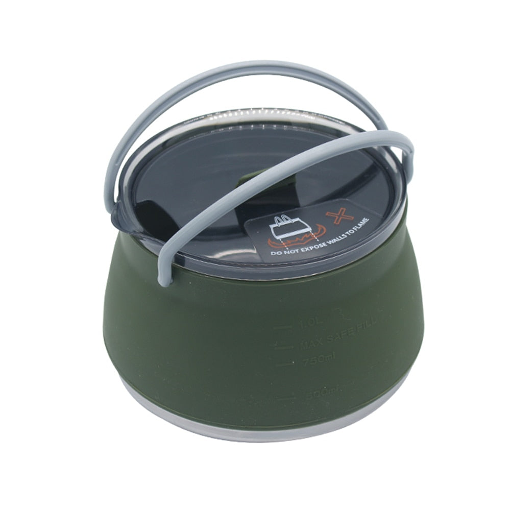 Collapsible Camping Kettle | Multifunctional Boil & Cook | Stainless Steel, 1L Capacity