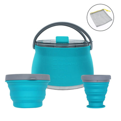 Collapsible Camping Kettle | Multifunctional Boil & Cook | Stainless Steel, 1L Capacity