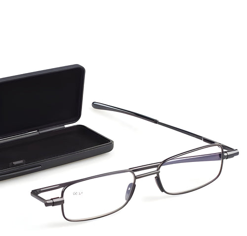 Compact Unisex Folding Reading Glasses | Folds to 1.3 cm | Stainless Steel Frame | Travel Size