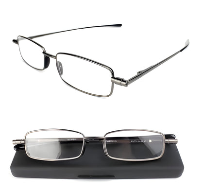 Compact Unisex Folding Reading Glasses | Folds to 1.3 cm | Stainless Steel Frame | Travel Size