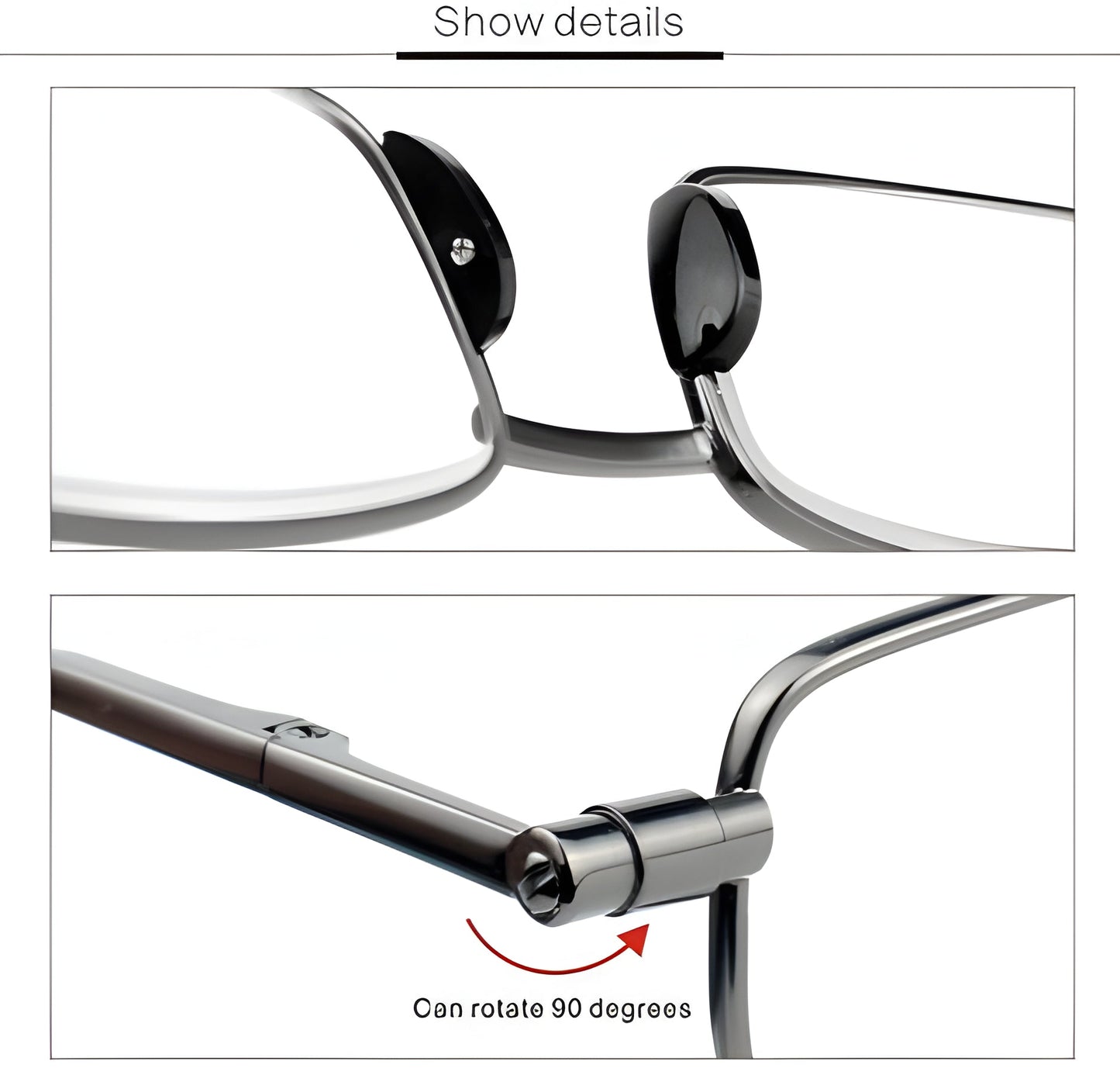 Compact Unisex Folding Reading Glasses | Folds to 1.3 cm | Stainless Steel Frame | Travel Size