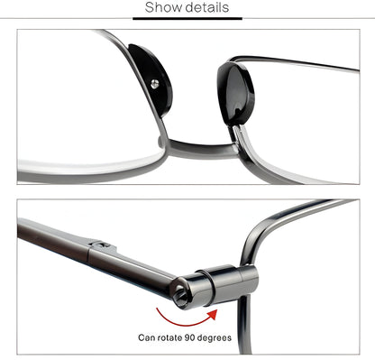 Compact Unisex Folding Reading Glasses | Folds to 1.3 cm | Stainless Steel Frame | Travel Size