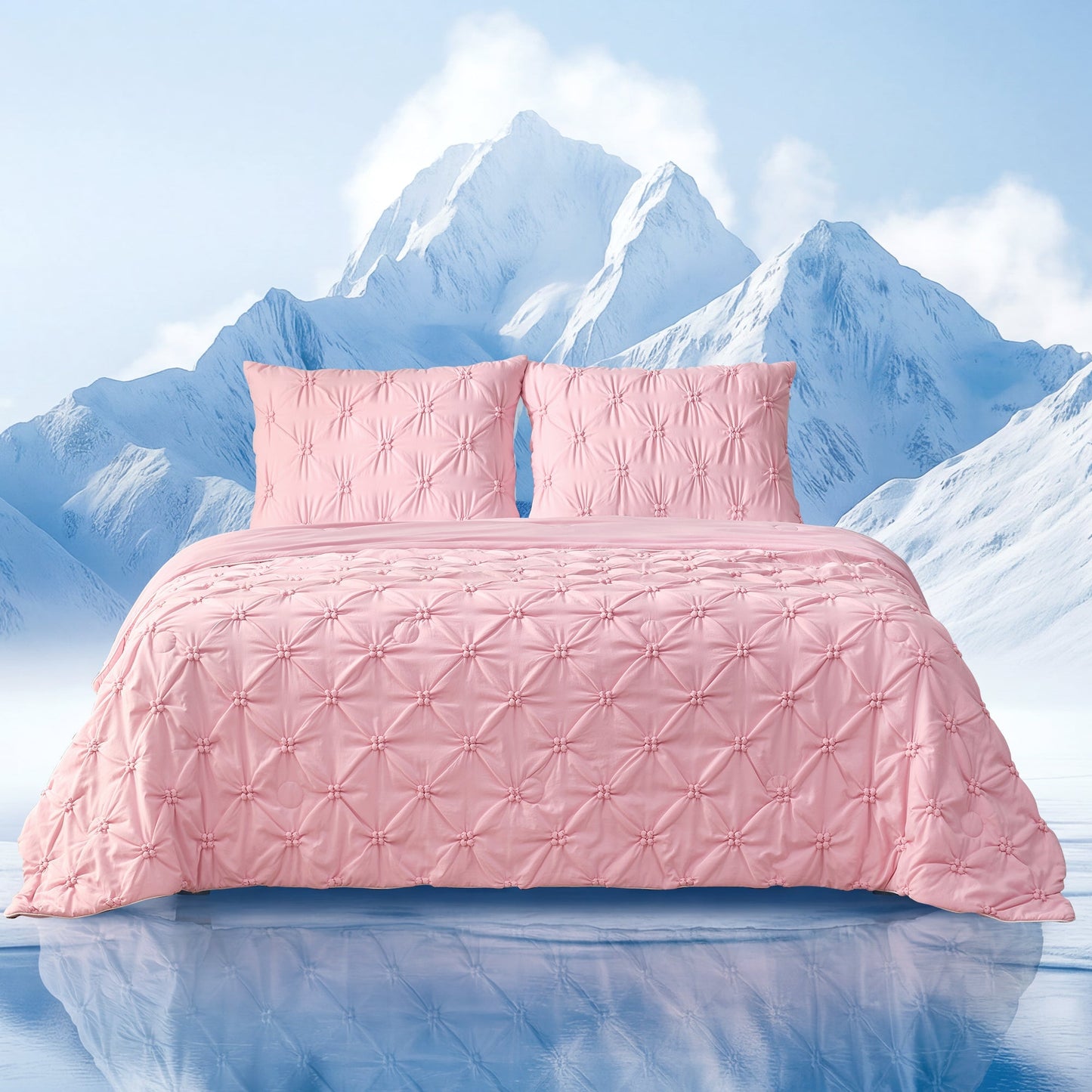 Cooling Comforter | Elegant Pintuck Design | Breathable Lightweight Fabric | Summer Bedding