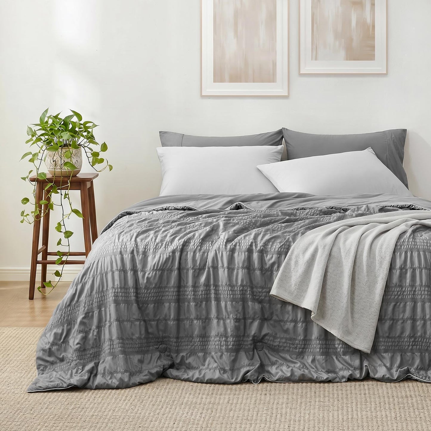 Cooling Comforter | Seersucker & Advanced Airflow | Lightweight, Machine-Washable | For Hot Sleepers