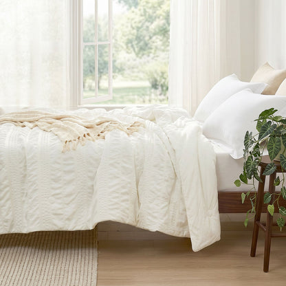 Cooling Comforter | Seersucker & Advanced Airflow | Lightweight, Machine-Washable | For Hot Sleepers