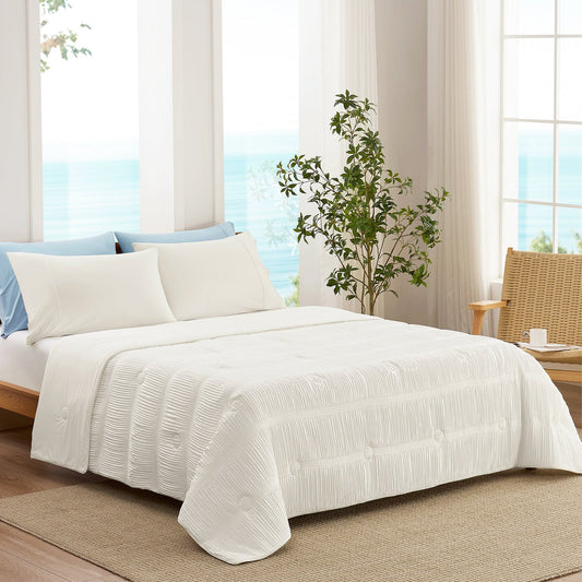Cooling Comforter | Striped Design | Lightweight Breathable Fabric for Hot Sleepers