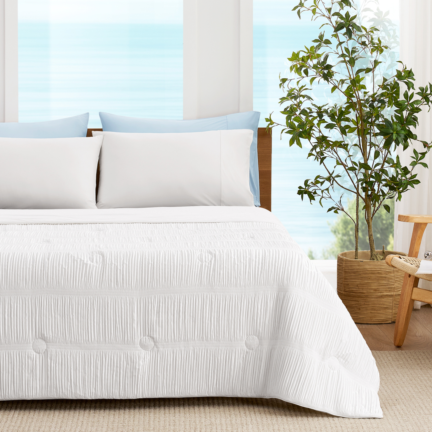 Cooling Comforter | Striped Design | Lightweight Breathable Fabric for Hot Sleepers