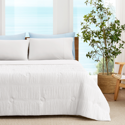 Cooling Comforter | Striped Design | Lightweight Breathable Fabric for Hot Sleepers