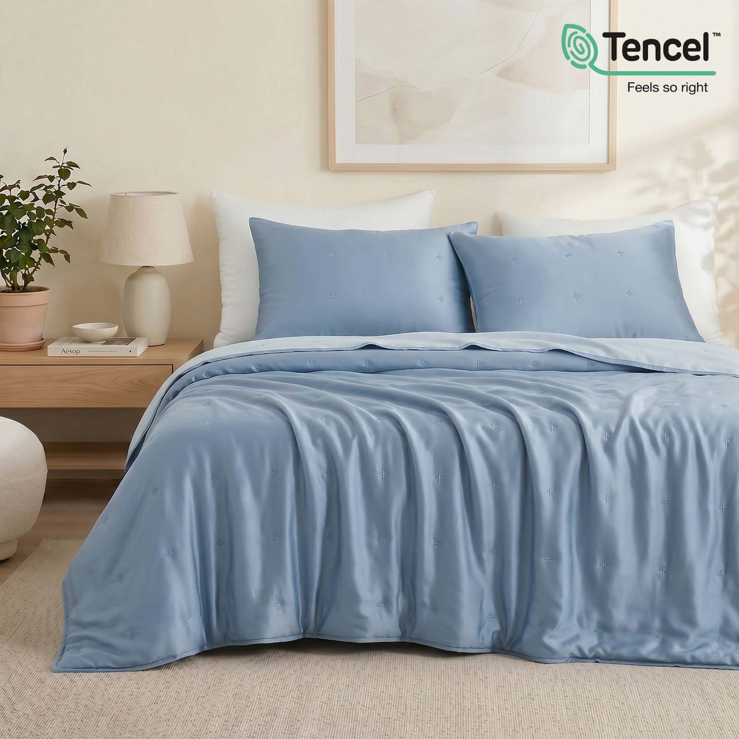 Cooling Comforter | Tencel Moisture-Wicking | Lightweight Breathable for Hot Sleepers