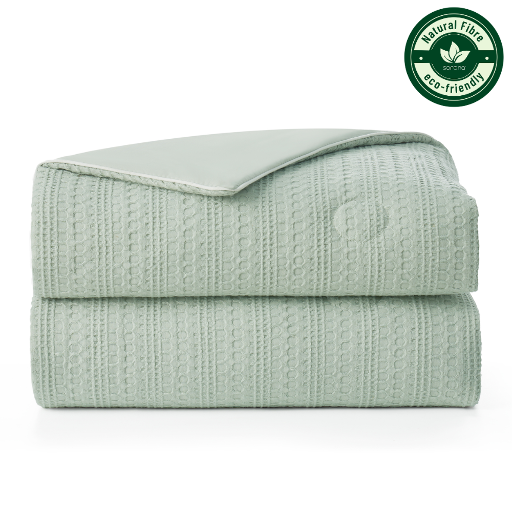 Cooling Comforter | Waffle Pattern | Plant-Based Fiber Filling | For Hot Sleepers