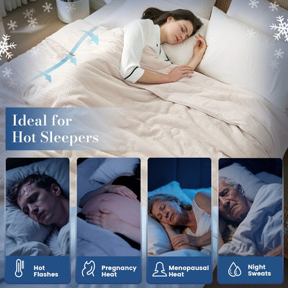 Cooling Comforter | Waffle Pattern | Plant-Based Fiber Filling | For Hot Sleepers