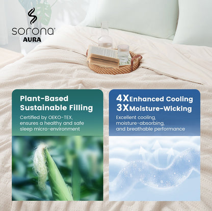 Cooling Comforter | Waffle Pattern | Plant-Based Fiber Filling | For Hot Sleepers